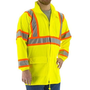 High Visibility Waterproof Rain Jacket with DOT Striping - Majestic