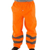 High Visibility Waterproof Rain Pants (PK 5 Pants) with Reflective Striping - Majestic - Hi Vis Orange