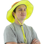 High Visibility Yellow Full Brim Shade Hat with Reflective Striping (PK 10 Hats) - Majestic