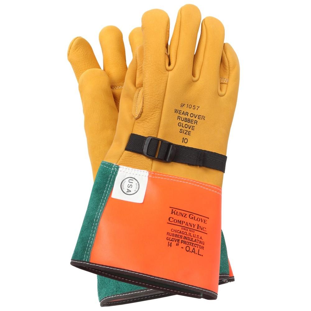 Kunz Cowhide Leather Voltage Glove Protectors - Arc/Puncture/Cut - 30% OFF 12+ PAIRS