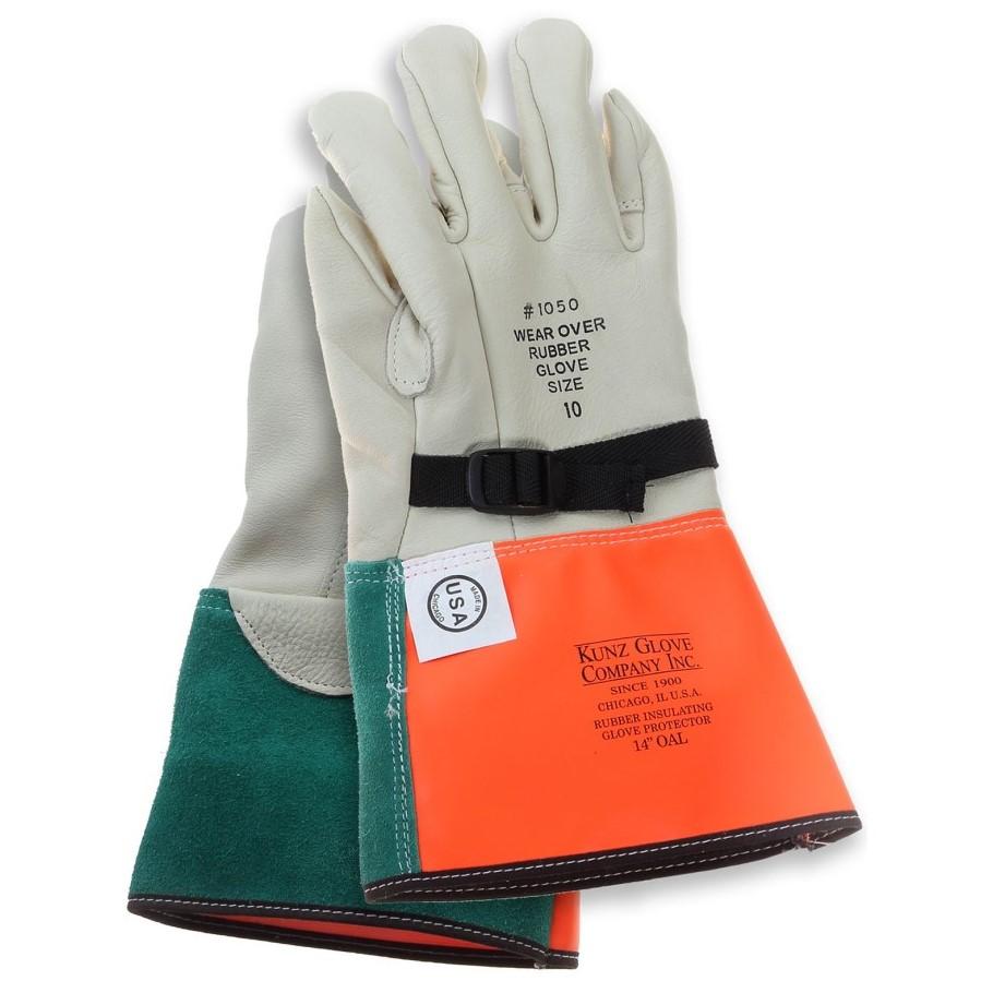 Kunz Cowhide Leather Voltage Glove Protectors - Arc/Puncture/Cut - 30% OFF 12+ PAIRS