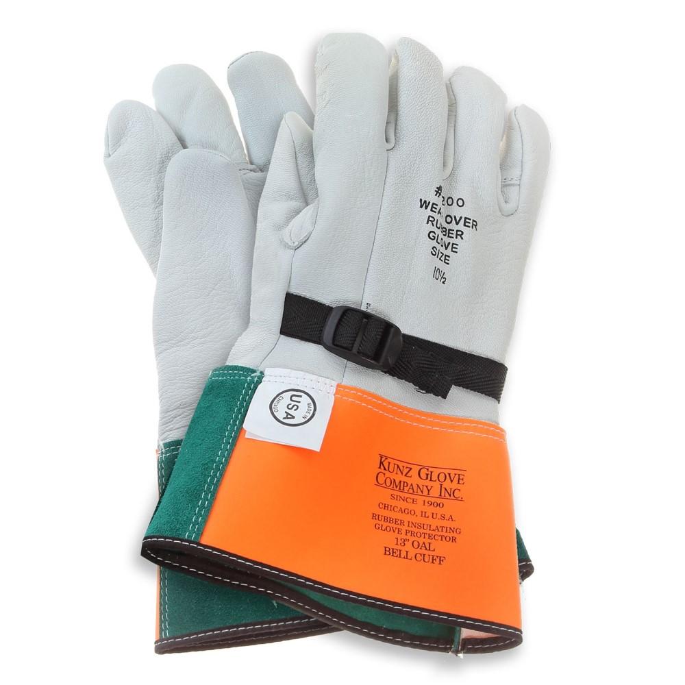 Kunz Goatskin Leather Voltage Glove Protectors - Arc/Puncture/Cut - 30% OFF 12+ PAIRS