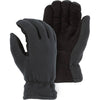 Leather Drivers Glove - Deerskin Palm, Fleece Back, Winter Lined, Wing Thumb, Shirred Back, Majestic (PK 12 Pairs) - Black Palm & Back