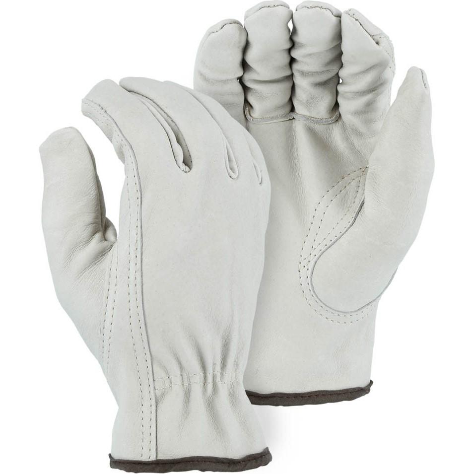 Leather Drivers Glove - Goatskin, Winter Lined, Keystone Thumb, Shirred Back, Majestic (PK 12 Pairs)