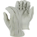 Leather Drivers Glove - Kevlar Sewn Premium A-Grade Cowhide, Gunn Cut, Wing Thumb, Majestic (PK 12 Pairs) - X1 Safety