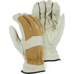 Leather Drivers Glove - Pigskin with Knit Back Drivers Gloves, Winter Lined, Semi-Straight Thumb, Shirred Wrist, Majestic (PK 12 Pairs)