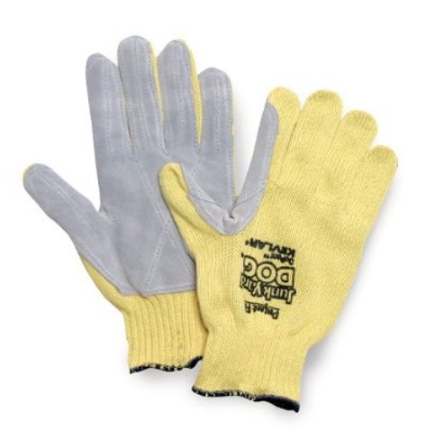 Leather Palm Glove - Kevlar Cut Resistant, Reinforced Thumb, Knit Wrist, Honeywell Junk Yard Dog (PK 1 Pair)