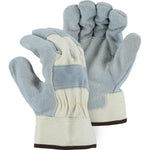 Leather Palm Glove - Kevlar Sewn Heavy Duty Side Split Cowhide, Wing Thumb, Safety Cuff, Majestic (PK 12 Pairs)