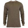 Long Sleeve Henley - Flash Fire (FR) and Arc Flash Resistant, Rib Knit Cuffs, Lightweight, Performance Fabric - Tan