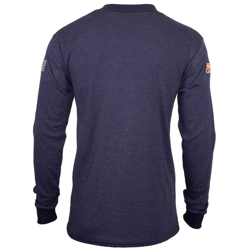 Long Sleeve Henley - Flash Fire (FR) and Arc Flash Resistant, Rib Knit Cuffs, Lightweight, Performance Fabric