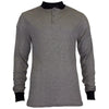 Long Sleeve Henley - Flash Fire (FR) and Arc Flash Resistant, Rib Knit Cuffs, Lightweight, Performance Fabric - Grey