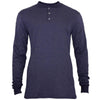 Long Sleeve Henley - Flash Fire (FR) and Arc Flash Resistant, Rib Knit Cuffs, Lightweight, Performance Fabric - Navy