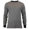 Long Sleeve T-Shirt - Flash Fire (FR) and Arc Flash Resistant, Rib Knit Cuffs, Lightweight, Performance Fabric - Grey