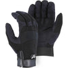 Mechanics Gloves with Armor Skin Palm - Adjustable Wrist Velcro (PK 12 Pairs) - Majestic - Black