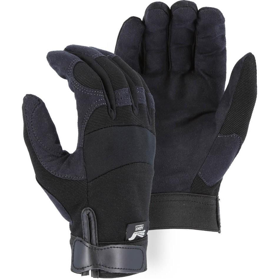 Mechanics Gloves with Armor Skin Palm - Adjustable Wrist Velcro (PK 12 Pairs) - Majestic