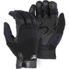 Mechanics Gloves with Reinforced Armor Skin Palm - Adjustable Wrist Velcro (PK 12 Pairs) - Majestic - Black