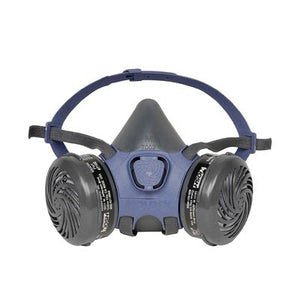 Moldex 7000 Series Respirator Assembled with Organic Vapor Cartridges & Particulate Pre-Filter Disks