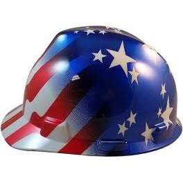 MSA V-Gard Cap Style Freedom Series Hard Hats - American Flag