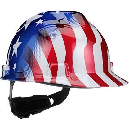 MSA V-Gard Cap Style Freedom Series Hard Hats - American Flag