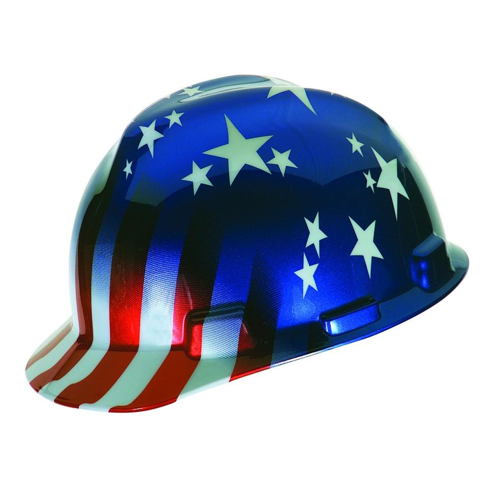 MSA V-Gard Cap Style Freedom Series Hard Hats - American Flag