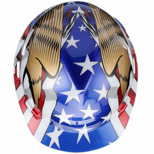 MSA V-Gard Cap Style Freedom Series Hard Hats - American Flag with Gold Eagles