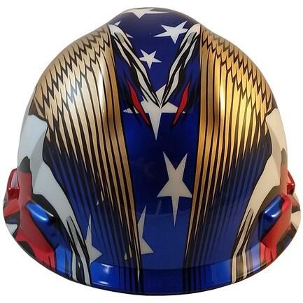 MSA V-Gard Cap Style Freedom Series Hard Hats - American Flag with Gold Eagles