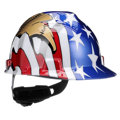 MSA V-Gard Cap Style Freedom Series Hard Hats - American Flag with Gold Eagles