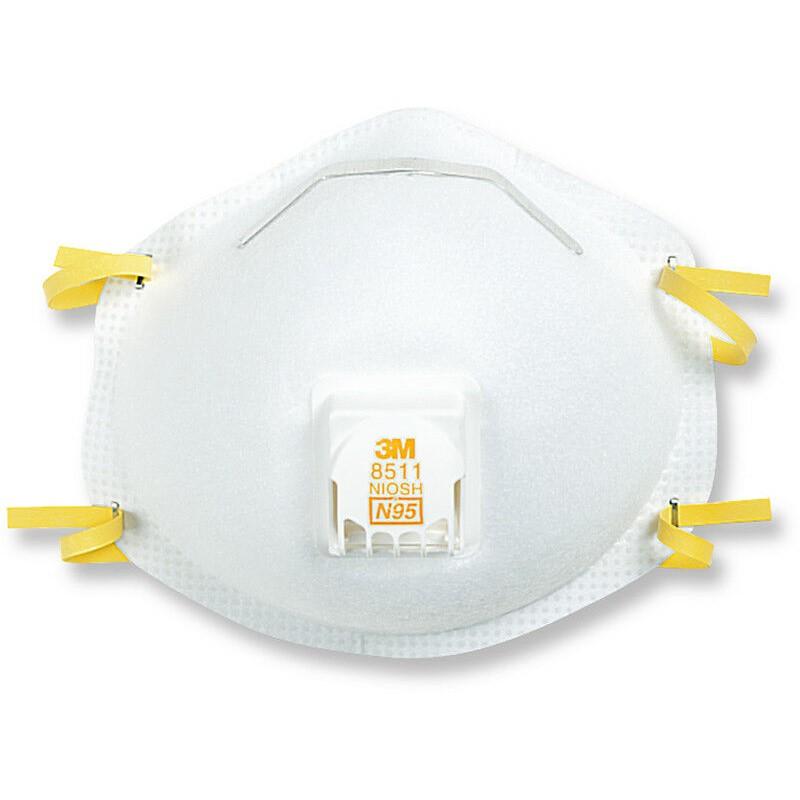 N95 Particulate Respirators - Exhale Valve, 4-Point Staple Attachment (PK 40 Respirators) - 3M