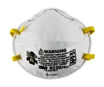 N95 Particulate Respirators - Welded Dual Attachment (PK 100 Respirators) - 3M 8210