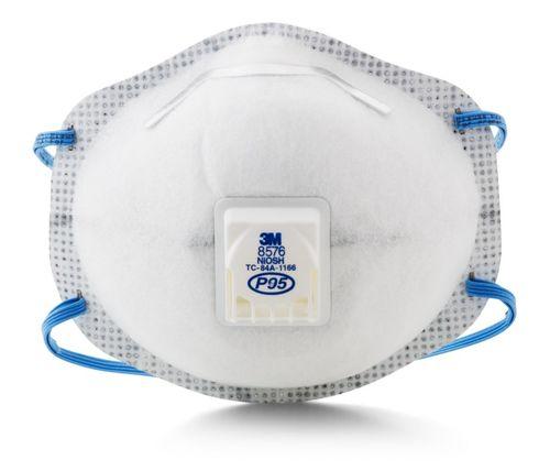 P95 Particulate Respirators - Cool Flow Valve, 4-Point Staple Attachment (PK 10 Respirators) - 3M