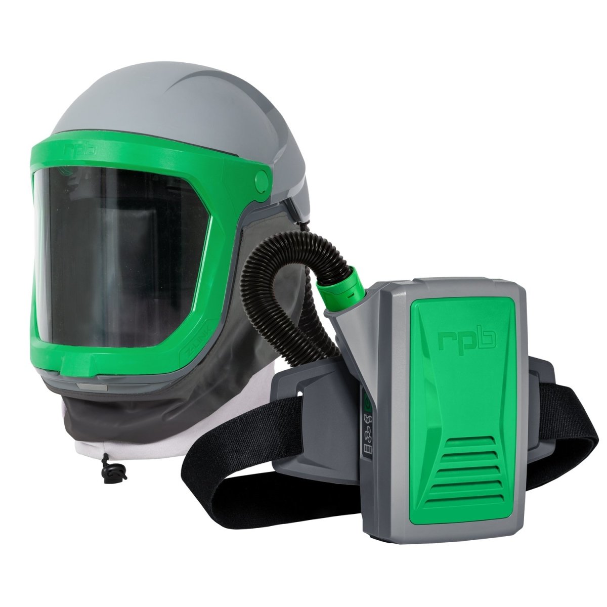 PAPR with Nylon Helmet - NIOSH Certified, APF1,000 Respiratory Protection for Construction and Industrial Applications - RPB Z-Link