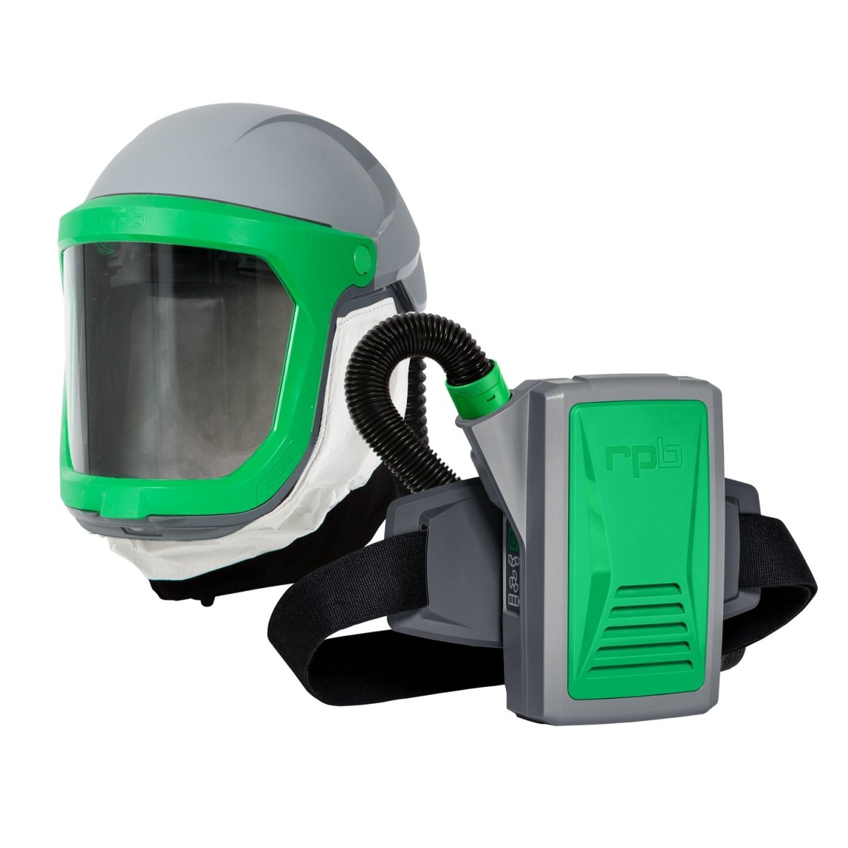 PAPR with Nylon Helmet - NIOSH Certified, APF1,000 Respiratory Protection for Construction and Industrial Applications - RPB Z-Link