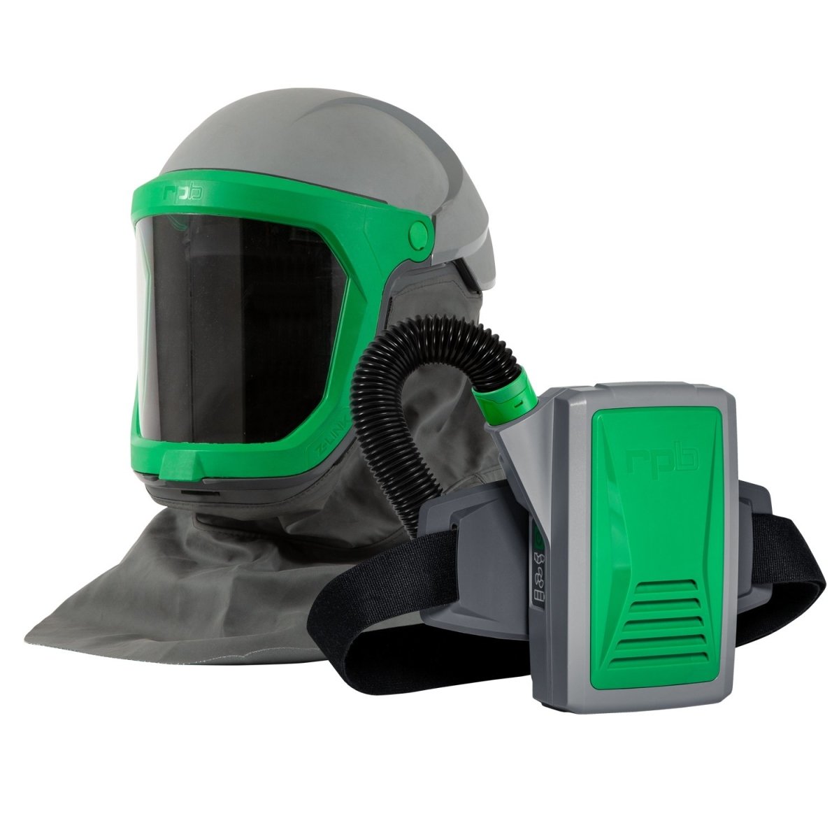 PAPR with Nylon Helmet - NIOSH Certified, APF1,000 Respiratory Protection for Construction and Industrial Applications - RPB Z-Link