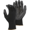 Polyurethane Palm Dip on Nylon Glove - Black, White, or Gray PU Dip (PK 24 Pairs) - Majestic - Black