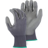 Polyurethane Palm Dip on Nylon Glove - Black, White, or Gray PU Dip (PK 24 Pairs) - Majestic - Gray