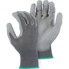 Polyurethane Palm Dip Polyester Glove - Black, White, or Gray PU Dip (PK 24 Pairs) - Majestic - Gray