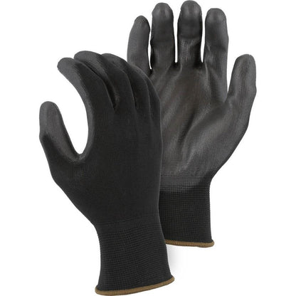 Polyurethane Palm Dip Polyester Glove - Black, White, or Gray PU Dip (PK 24 Pairs) - Majestic