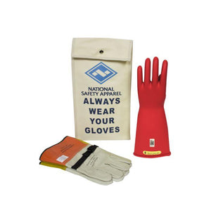 Rubber Voltage Glove Kits - Class 2 Electrical Insulating Voltage Rated Gloves, Leather Protectors, Glove Bag - ArcGuard National Safety Apparel