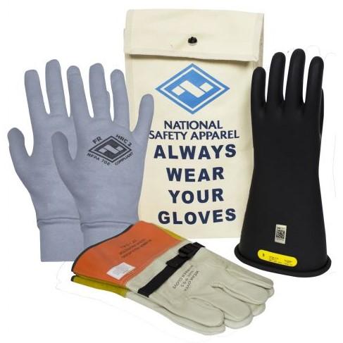 Rubber Voltage Glove Premium FR Kit - Class 2 Electrical Insulating Voltage Rated Gloves, Leather Protectors, FR Knit Gloves, Glove Bag - ArcGuard