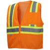 RVZ22 Hi Vis Mesh Vest - ANSI 2, Type R, Contrasting Trim, Zipper (PK 5 Vests) - Hi Vis Orange