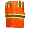 RVZ23 Hi Vis Mesh Vest - ANSI 2, Type R, Contrasting Trim, 6 Pockets, Zipper (PK 5 Vests) - Hi Vis Orange