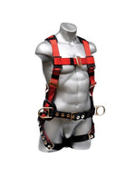 Safety Harness - 3 Steel D-Rings (Back & Hips), Mating and Tongue Buckles - Eagle Lite Series Fall Arrest