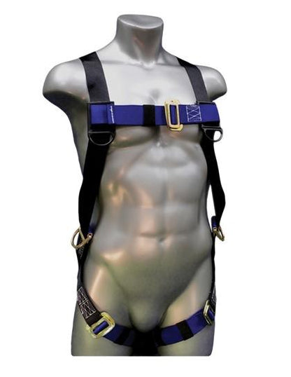 Safety Harness - 3 Steel D-Rings (Back & Hips), Mating or Tongue Buckles - Construction Plus Series Fall Arrest