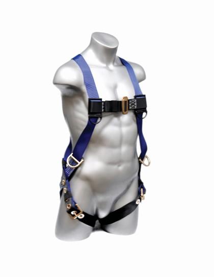 Safety Harness - 3 Steel D-Rings (Back & Hips), Mating or Tongue Buckles - Construction Plus Series Fall Arrest