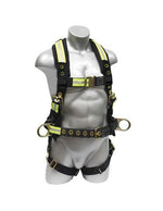 Safety Harness - 3 Steel D-Rings (Back & Hips), Quick Connect Buckles - Platinum Firefly Series Fall Arrest