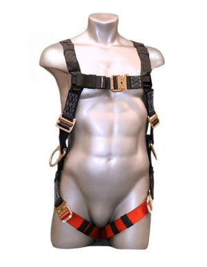 Safety Harness - 3 Steel D-Rings (Back & Hips), Quick Connect, Mating, or Tongue Buckles - Freedom Flex Series Fall Arrest