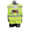 High Visibility Safety Harness - 3 Steel D-Rings (Back & Hips), Mating Buckles - Freedom Series - Safety Green