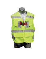 Safety Harness with High Visibility Vest - 3 Steel D-Rings (Back & Hips), Mating Buckles - Freedom Series Fall Arrest