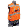 High Visibility Safety Harness - 3 Steel D-Rings (Back & Hips), Mating Buckles - Freedom Series - Safety Orange