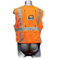 Safety Harness with High Visibility Vest - 3 Steel D-Rings (Back & Hips), Mating Buckles - Freedom Series Fall Arrest